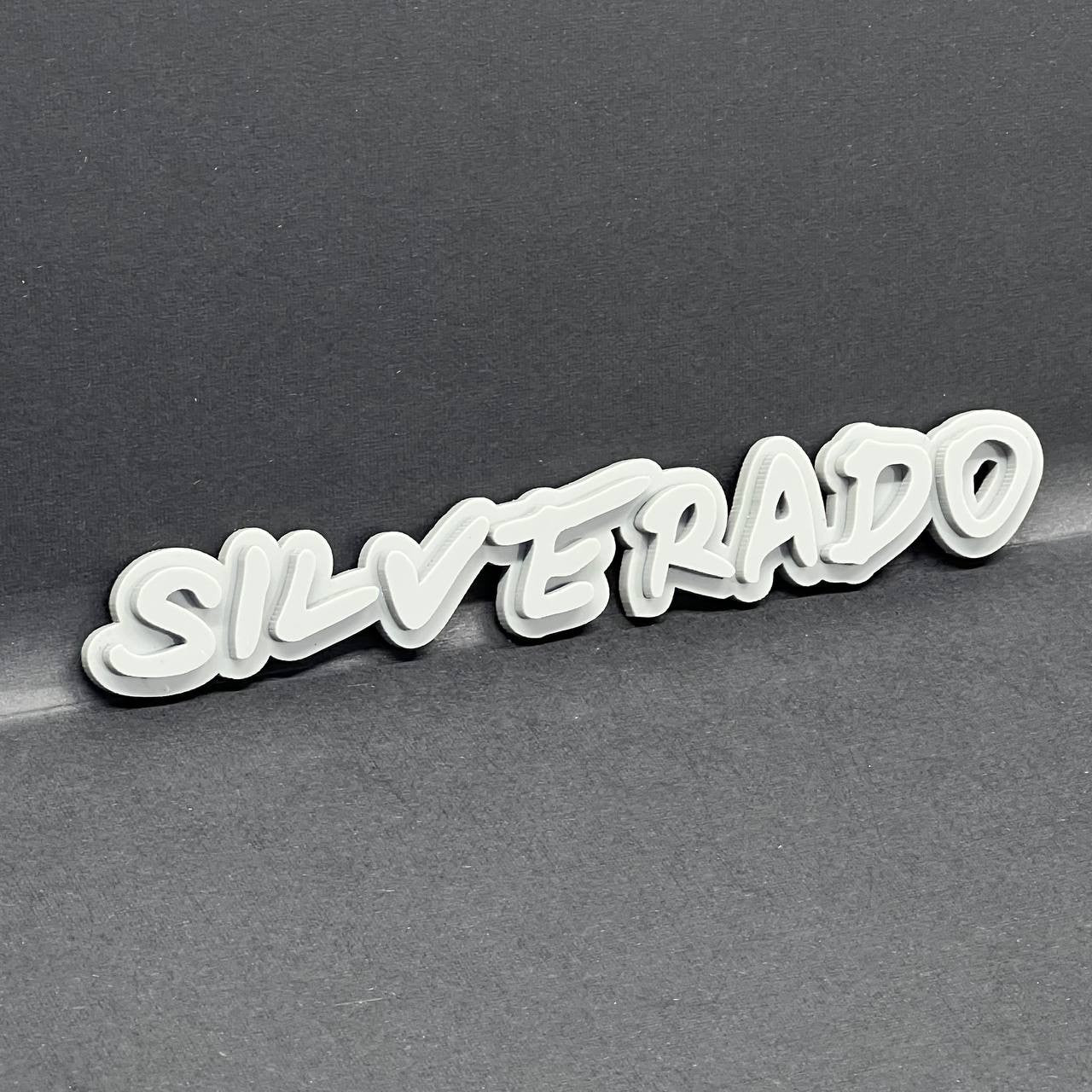 2PCS Gray SILVERADO EMBLEM BADGE FOR SILVERADO