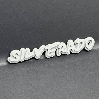 2PCS Gray SILVERADO EMBLEM BADGE FOR SILVERADO