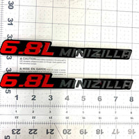 2PCS 6.8L Minizilla Engine Emblems – Custom 3D Acrylic Multicolor Car Fender