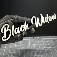 1pc Black Widow 3D Emblem Badge – Multicolor Acrylic Car Fender & Trunk Decal