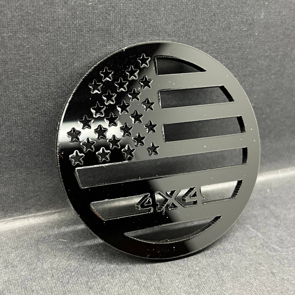 1pc American Flag 4x4 Multicolor 3D Car Emblem – Durable Fender & Trunk Decal