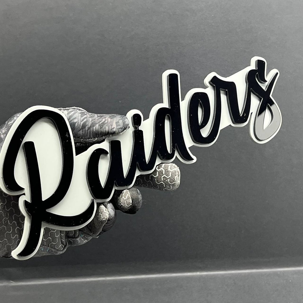 1PC Raiders Emblem – 3D Multicolor Acrylic Car Fender & Tailgate Badge