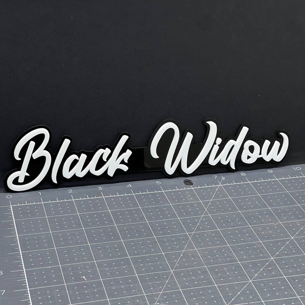 1pc Black Widow 3D Emblem Badge – Multicolor Acrylic Car Fender & Trunk Decal