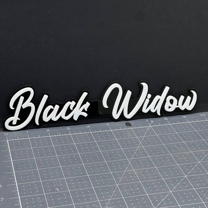 1pc Black Widow 3D Emblem Badge – Multicolor Acrylic Car Fender & Trunk Decal