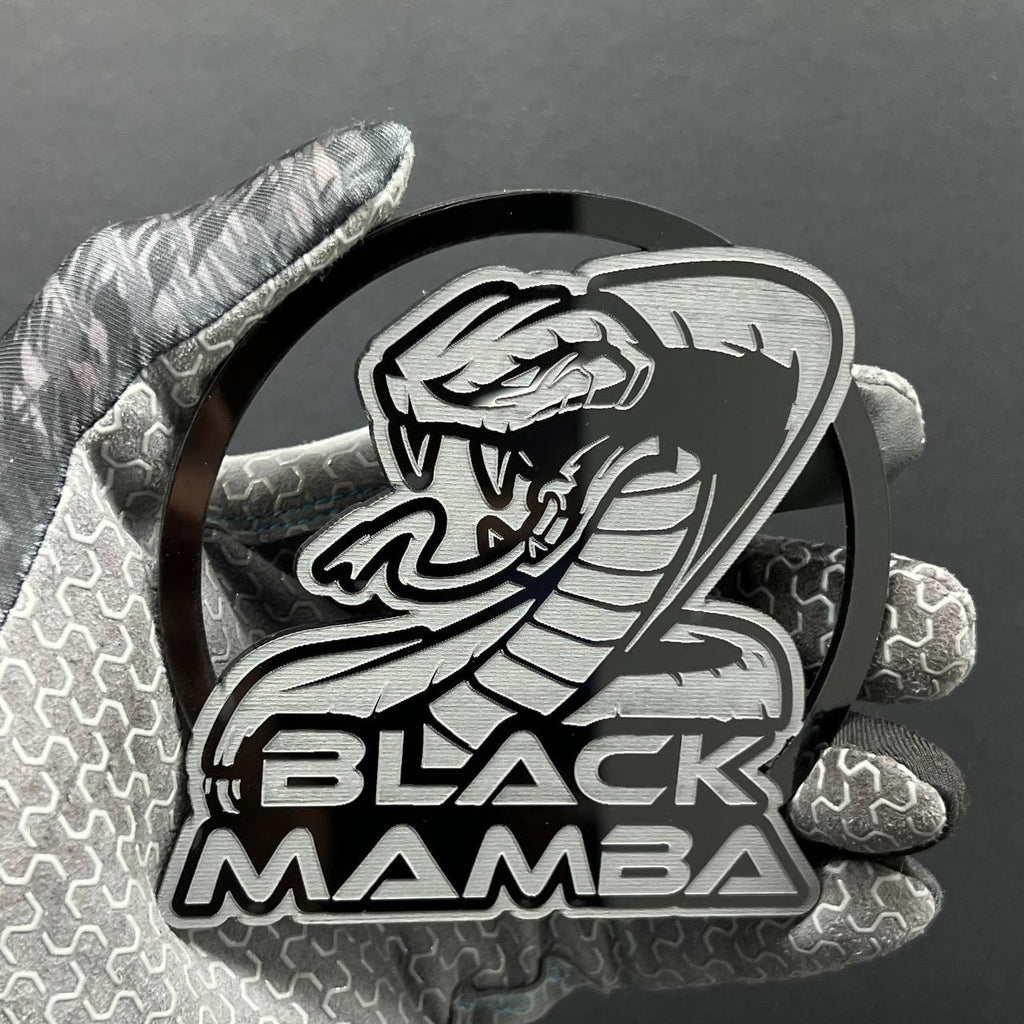 1pc Black Mamba Logo Emblem Rare 3D Acrylic Fender & Trunk Badge for Muscle Cars