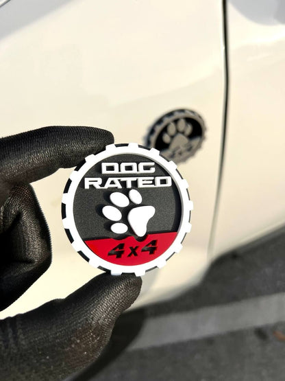 2PCS Jeep Wrangler 392 Fender DOG RATED 4x4 Trail Rated Emblem