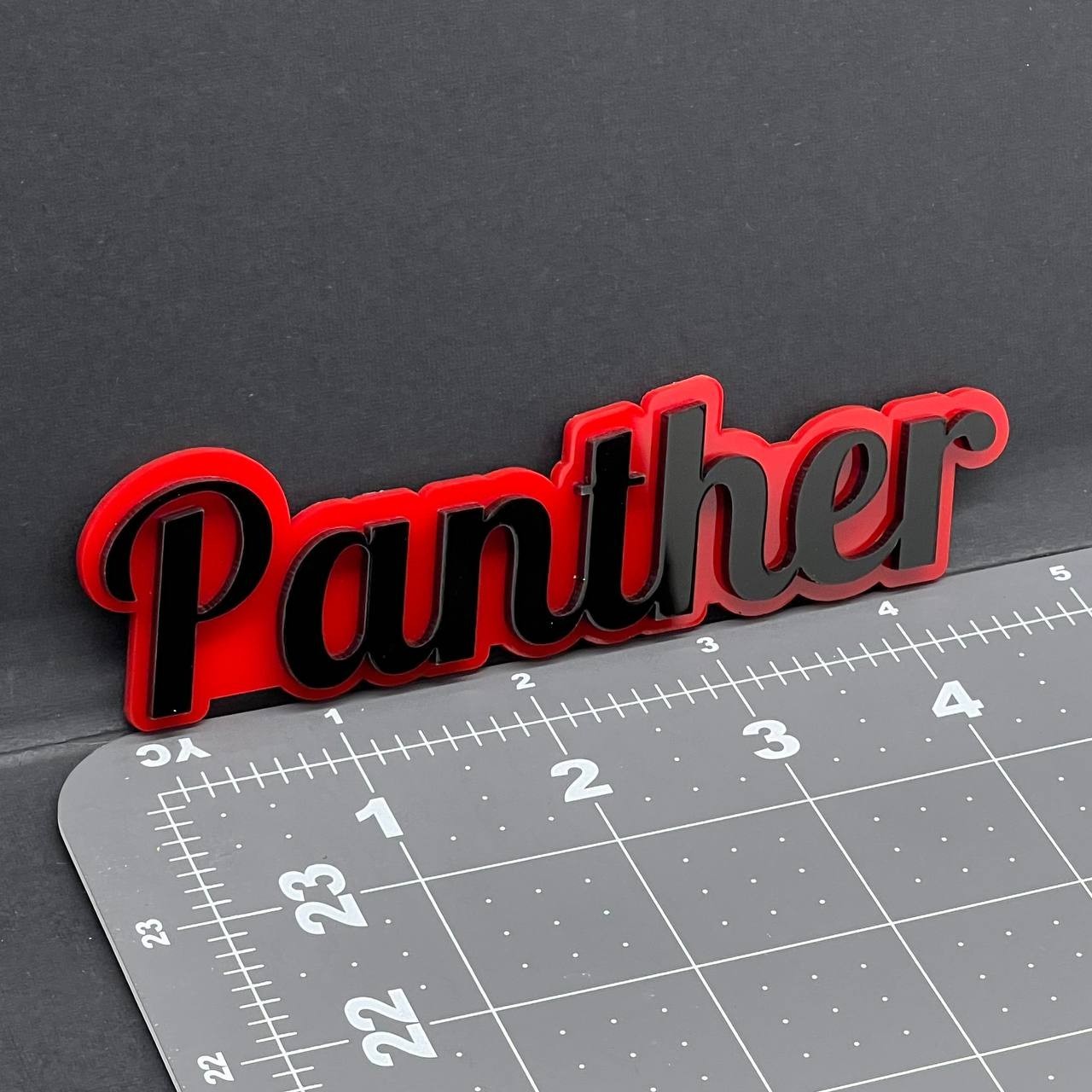 1PC PANTHER Emblem – 3D Acrylic Tailgate Badge Decal for Car, Truck, SUV