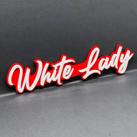 1pc White Lady 3D Emblem Custom Acrylic Fender & Tailgate Car, SUV & Truck Badge