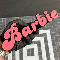 1pc BARBIE Multicolor 3D Acrylic Emblem – Custom Badge for Cars, SUVs & Trucks