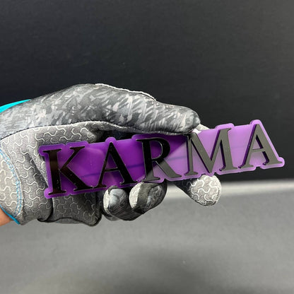 1PC KARMA Emblem – Acrylic Tailgate or Fender Badge for Car, SUV, Truck