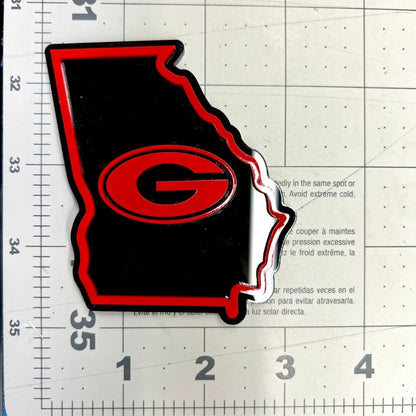 1PC Georgia Bulldogs Emblem – 3D Multicolor Acrylic Car & SUV Badge