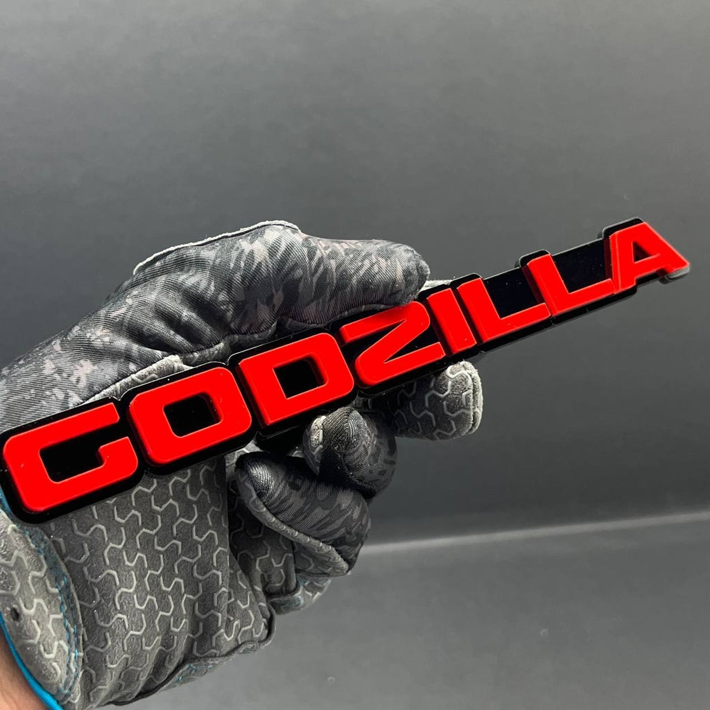1PC GODZILLA Car Emblem – 3D Acrylic Exterior Badge for Fender, Trunk or Door