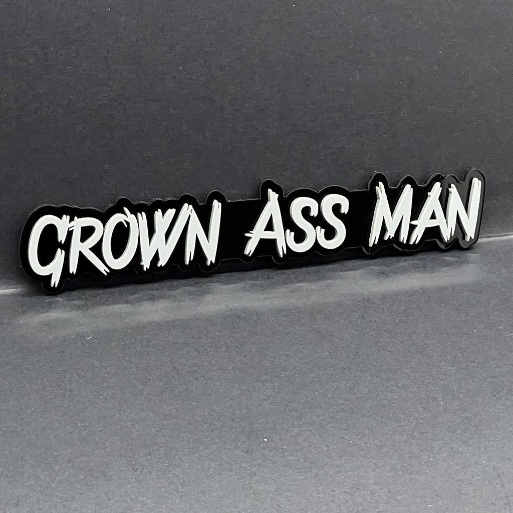 1PC GROWN ASS MAN Logo Emblem – Multicolor Acrylic Fender & Tailgate Badge