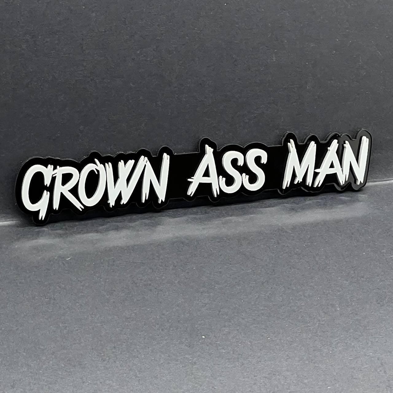 1PC GROWN ASS MAN Logo Emblem – Multicolor Acrylic Fender & Tailgate Badge