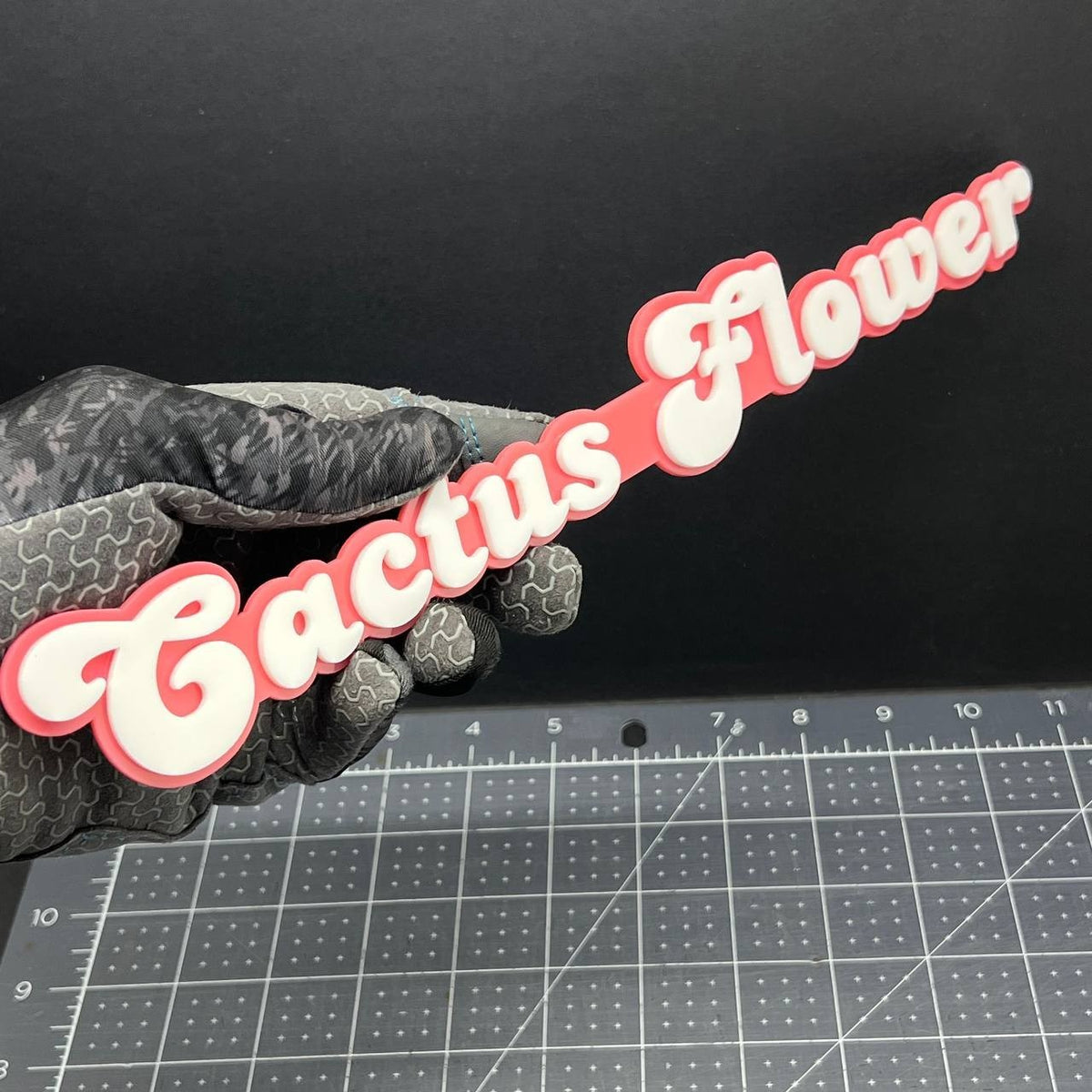 1PC Cactus Flower Badge – Custom 3D Acrylic Multicolor Emblem for Cars
