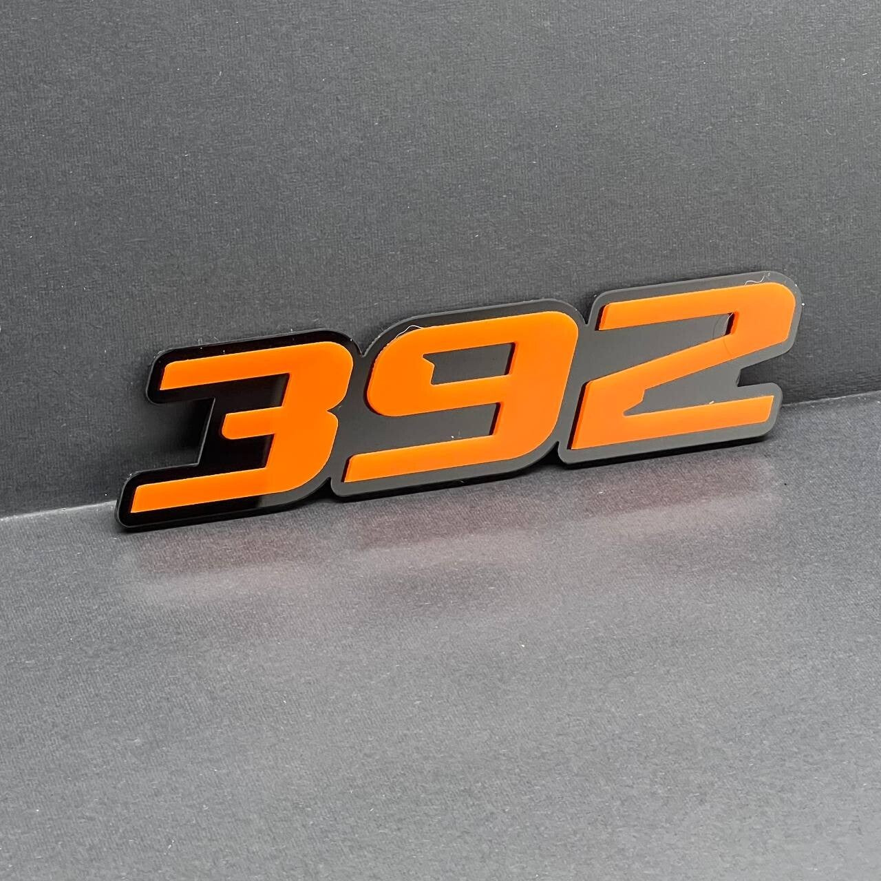2x Orange Black 392 Hemi Emblems 392 Side Fender Badge 3D for 392 Emblem