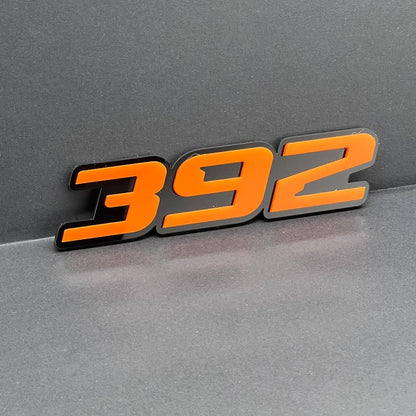 2x Orange Black 392 Hemi Emblems 392 Side Fender Badge 3D for 392 Emblem