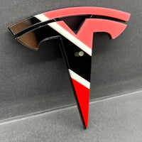2PCS Tesla 3D Emblems – Custom Multicolor Acrylic Fender & Trunk Badges