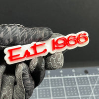 1PC EST 1966 Emblem – 3D Acrylic Tailgate Badge Decal for Car, Truck, SUV