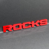 1PC ROCKS Emblem – Acrylic Tailgate or Fender Badge for Car, SUV, Truck
