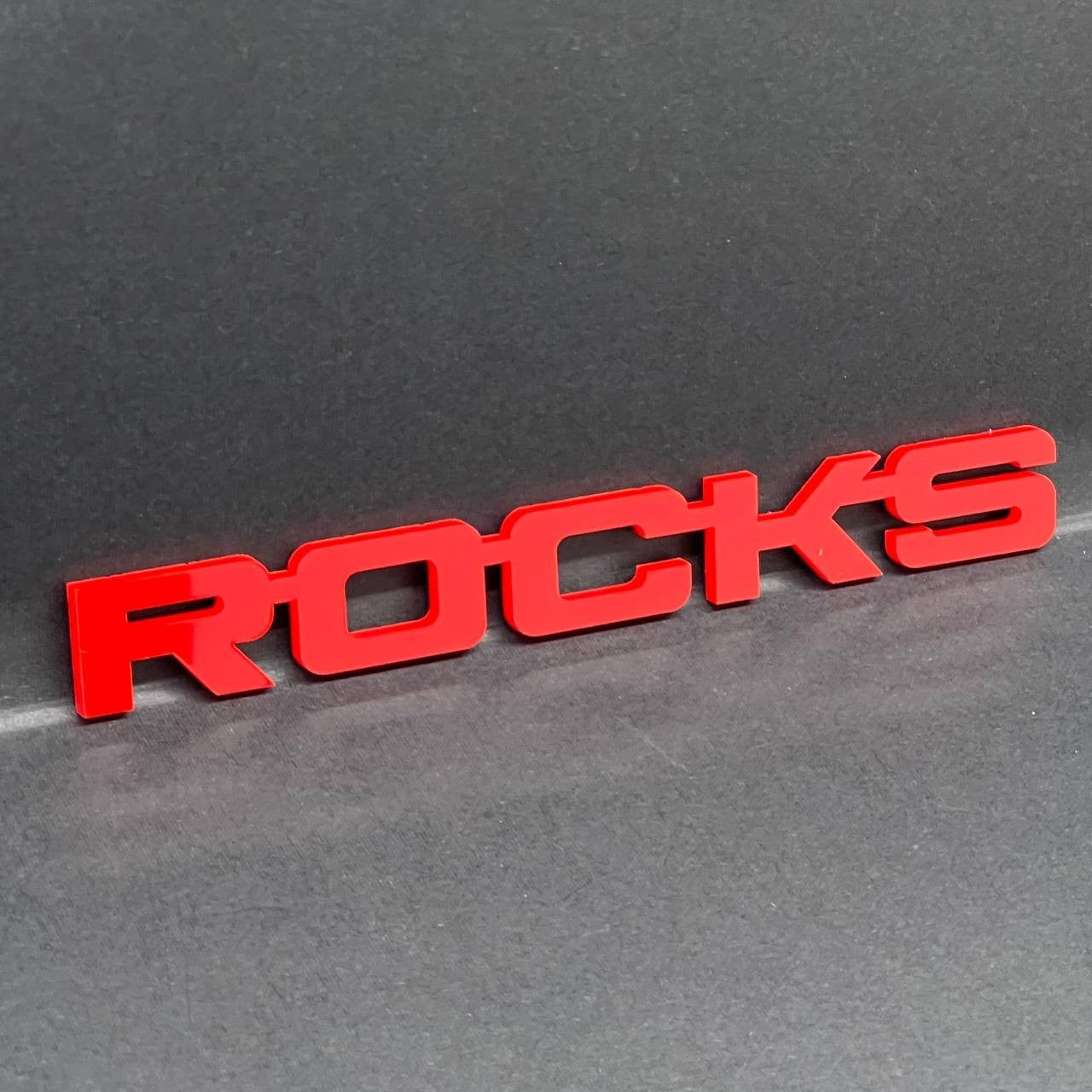 1PC ROCKS Emblem – Acrylic Tailgate or Fender Badge for Car, SUV, Truck