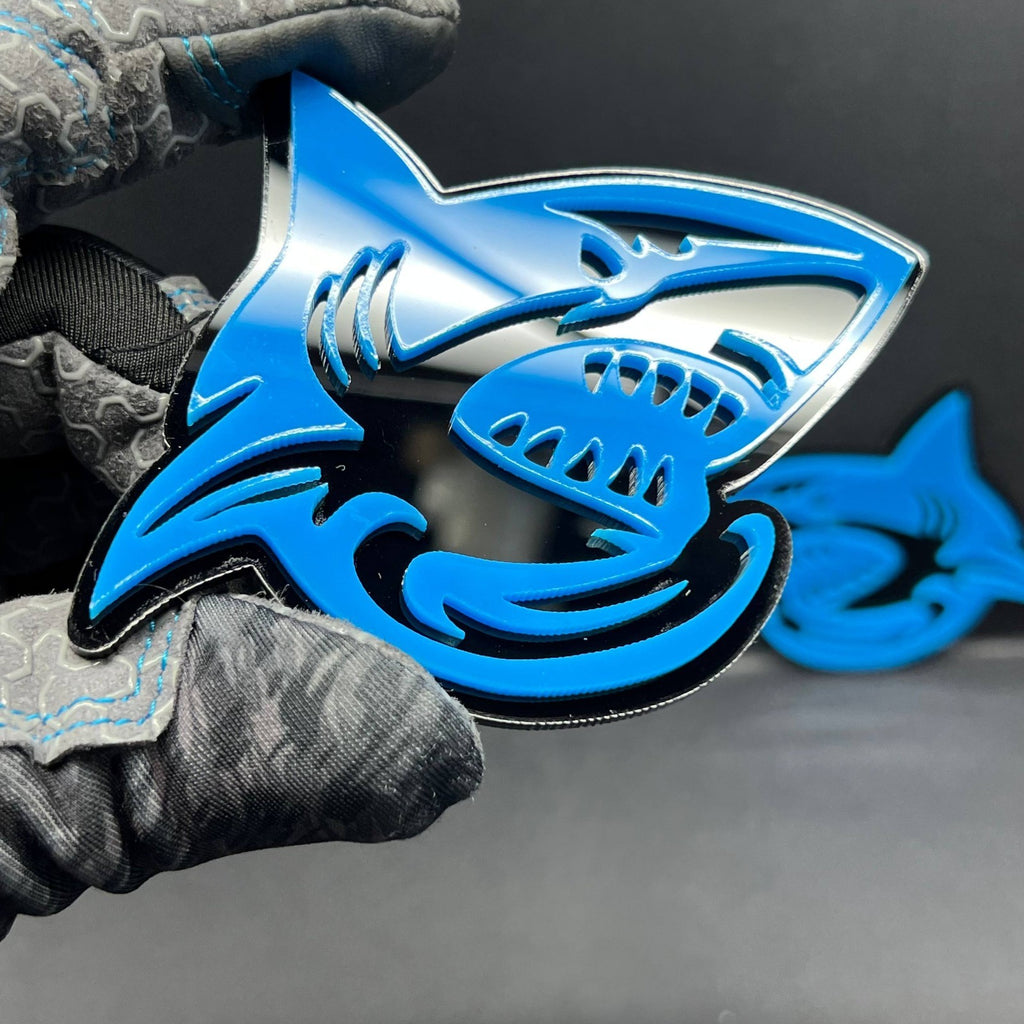 1pc SHARK 3D Emblem – Multicolor Acrylic Badge for Car Fender & Trunk