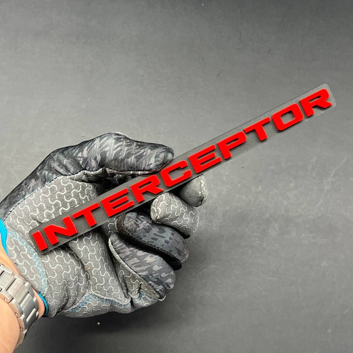 1PC INTERCEPTOR Emblem – Custom 3D Acrylic Multicolor Car & SUV Badge