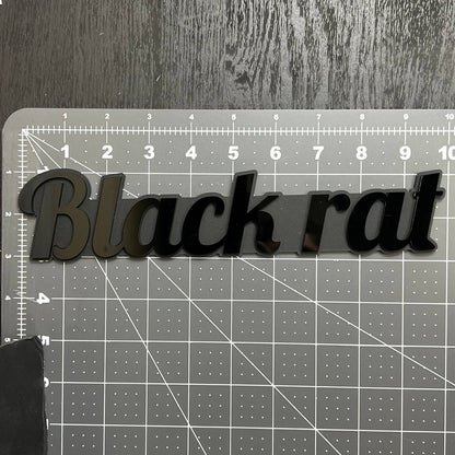 1PCS BLACK RAT Emblem – Durable 3D Multicolor Acrylic Car & Truck Badge