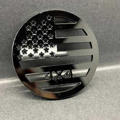 1pc American Flag 4x4 Multicolor 3D Car Emblem – Durable Fender & Trunk Decal