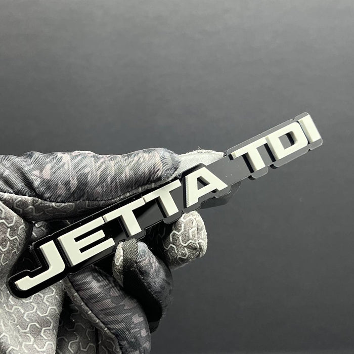 1PC Jetta TDI Emblem – 3D Acrylic Multicolor Car Truck SUV Tailgate Badge