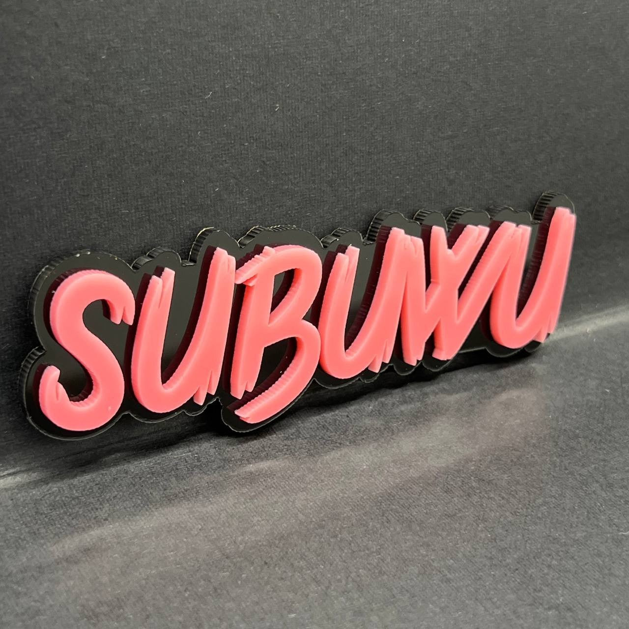 Subuwu 3D Emblem Badge – Multicolor Acrylic Subaru Car Fender & Trunk Decal 1pc