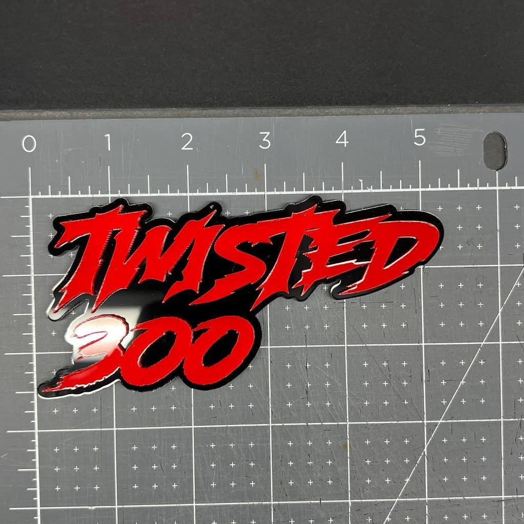 1PC Twisted 300 Emblem – 3D Multicolor Acrylic Car Badge for Fender & Tailgate