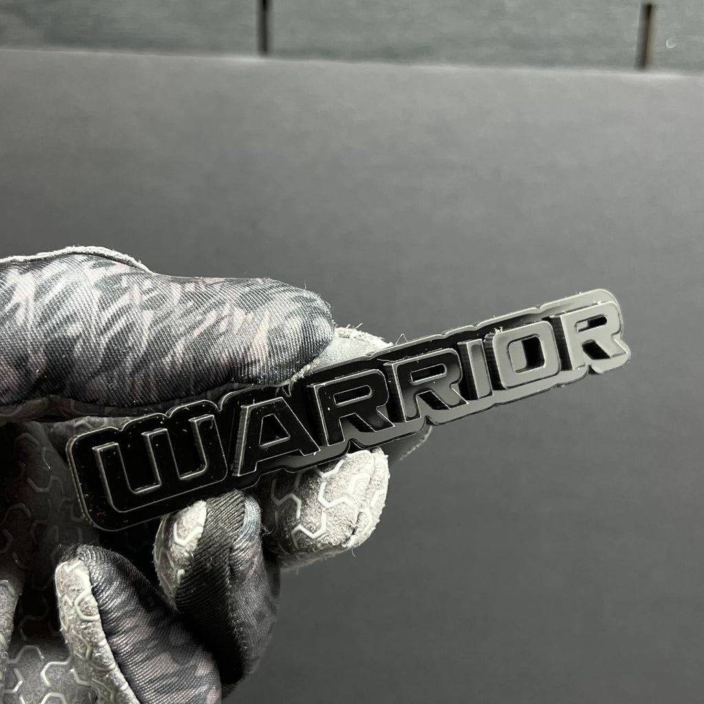 1PC Warrior Logo Emblem Custom Acrylic 3D Car Badge Decal for SUV Truck, Fender