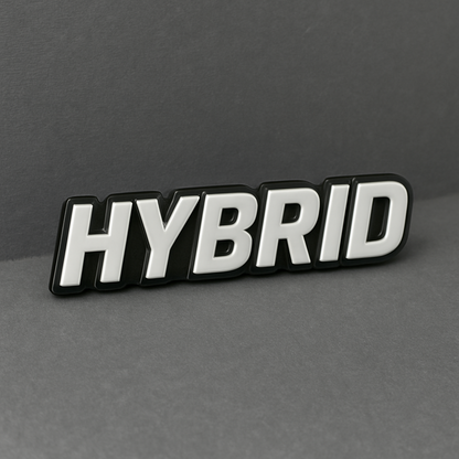 1PC HYBRID Emblem – 3D Multicolor Acrylic Car Fender Tailgate Badge