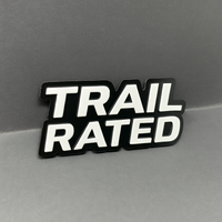 1PC TRAIL RATED Emblem – Custom 3D Acrylic Multicolor Car Fender Sticker