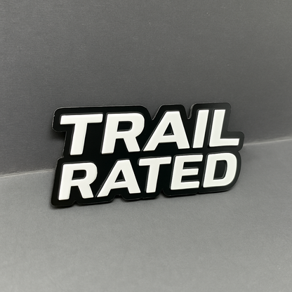 1PC TRAIL RATED Emblem – Custom 3D Acrylic Multicolor Car Fender Sticker