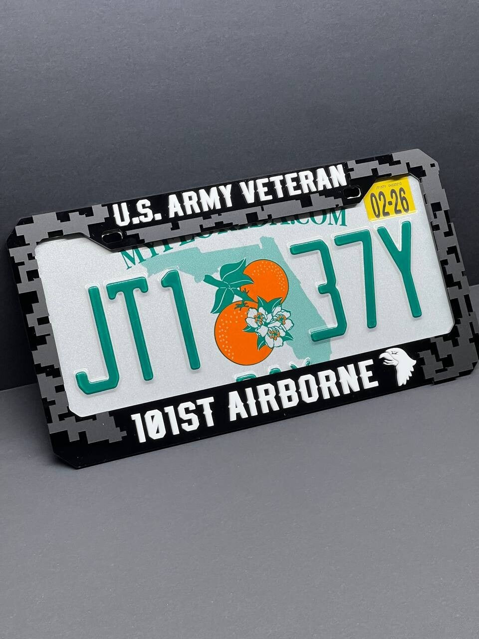 Veteran U.S. Army CUSTOM Black License Plate Frame Cover, Frame, car frame