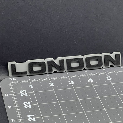 1PC LONDON Emblem – 3D Acrylic Tailgate Badge Decal for Car Truck SUV