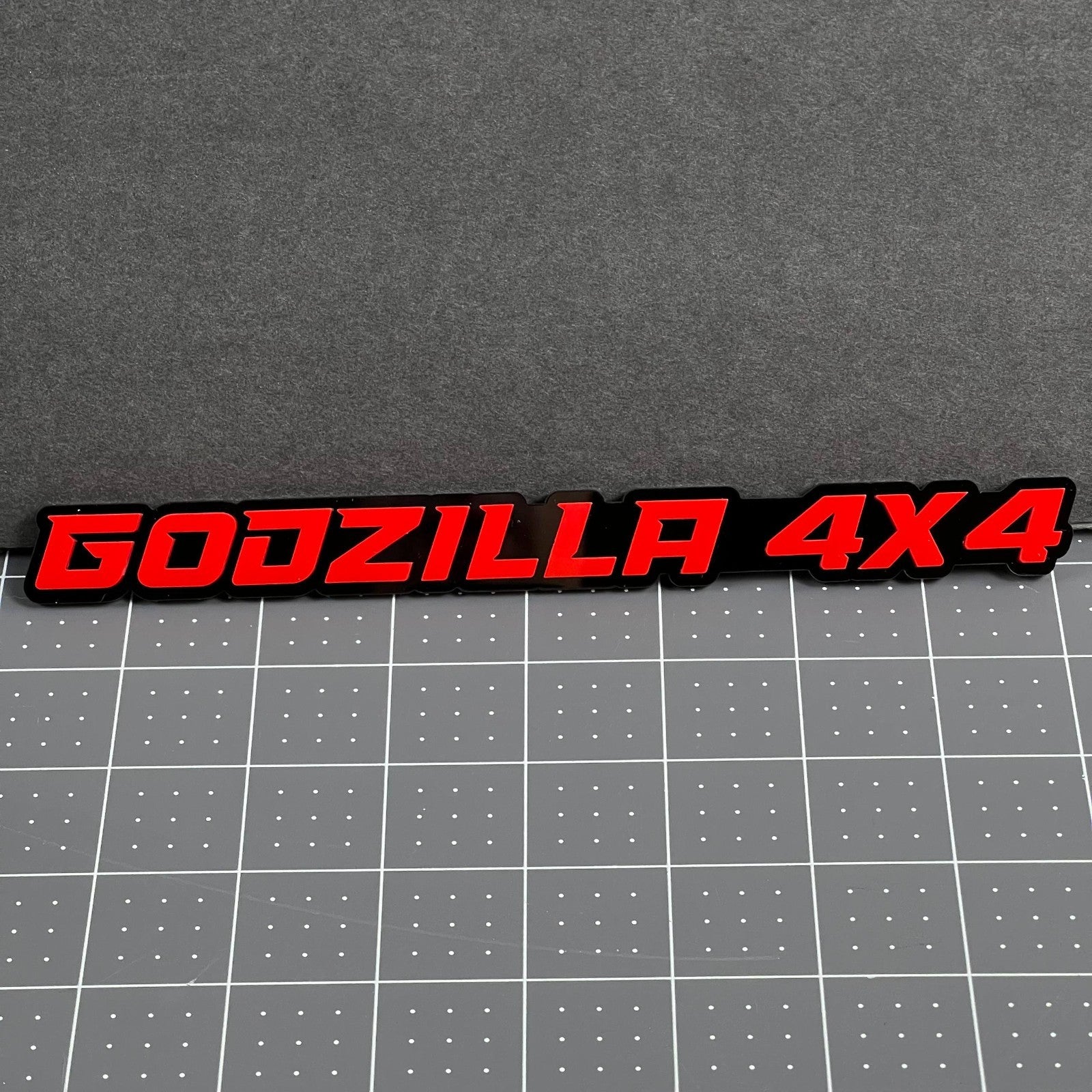 1PC GODZILLA 4x4 Emblem – Durable 3D Multicolor Acrylic Car & Truck Badge