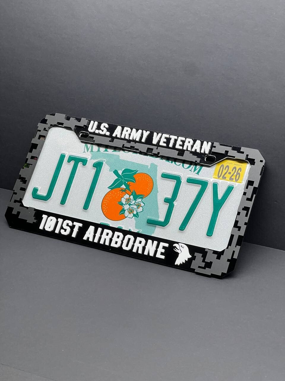 Veteran U.S. Army CUSTOM Black License Plate Frame Cover, Frame, car frame