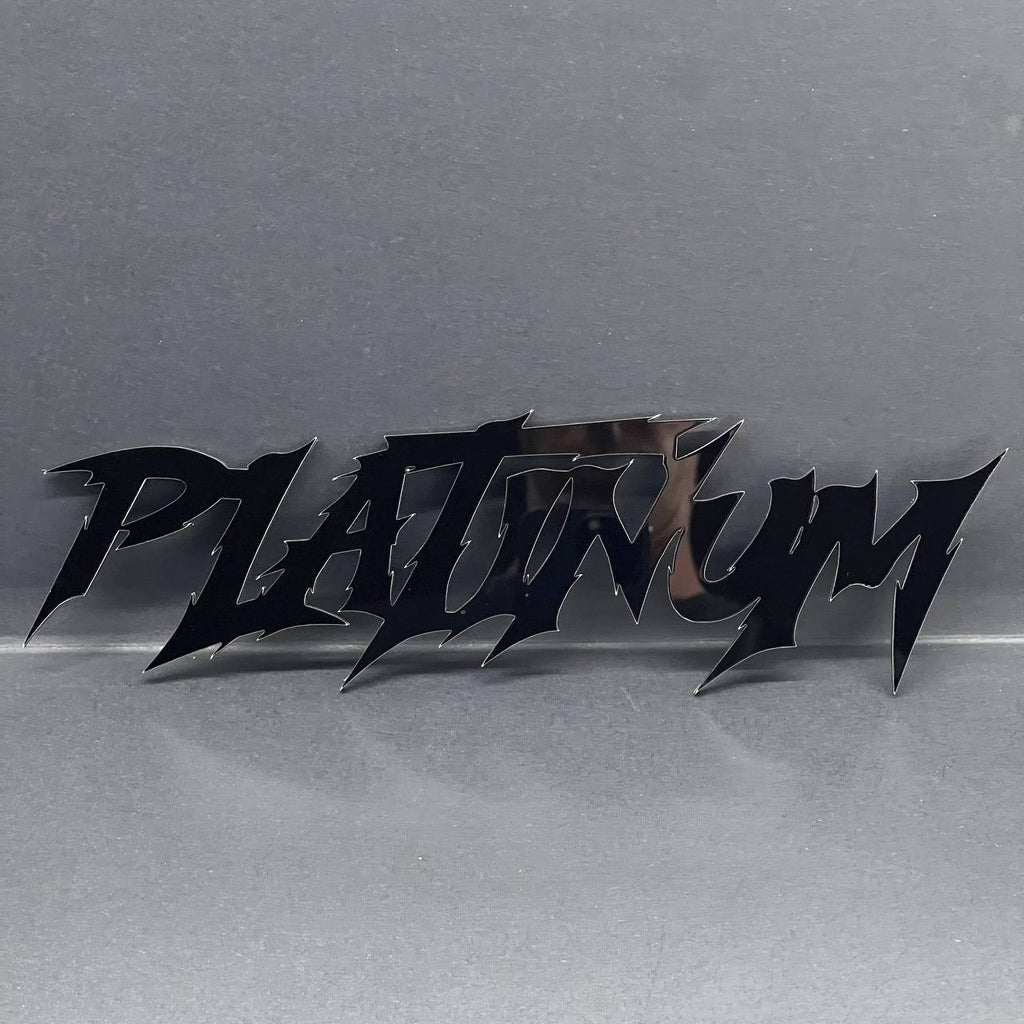 1PC PLATINUM Emblem – Black Acrylic Fender or Tailgate Badge for Car, SUV, Truck