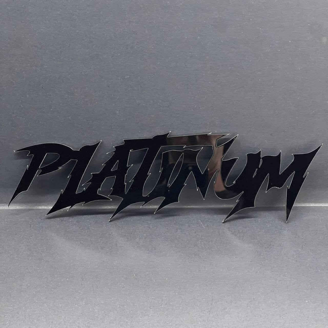1PC PLATINUM Emblem – Black Acrylic Fender or Tailgate Badge for Car, SUV, Truck