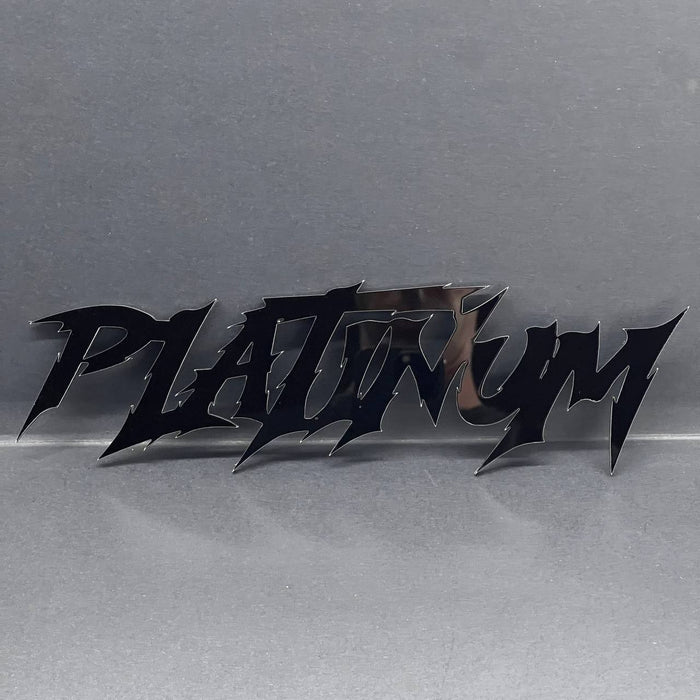 1PC PLATINUM Emblem – Black Acrylic Fender or Tailgate Badge for Car, SUV, Truck
