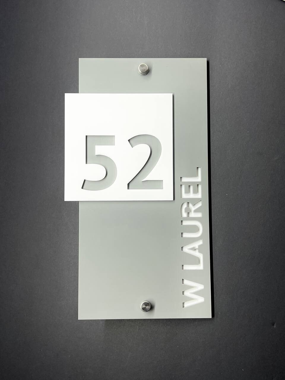 House Number Sign Personalized Modern Outdoor Address Plate Custom Home