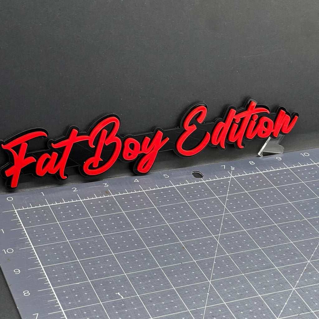 1PC FAT BOY Edition Emblem – 3D Multicolor Acrylic Car Badge Decal