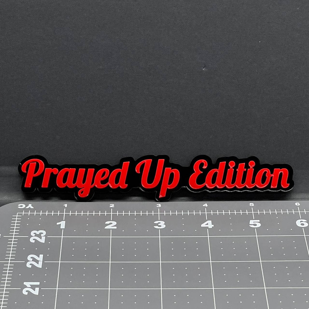 1x Prayed Up Edition Emblem 3D Multicolor Acrylic Car Badge Fender & Trunk Decal