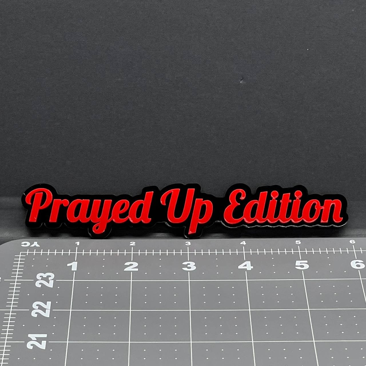 1x Prayed Up Edition Emblem 3D Multicolor Acrylic Car Badge Fender & Trunk Decal