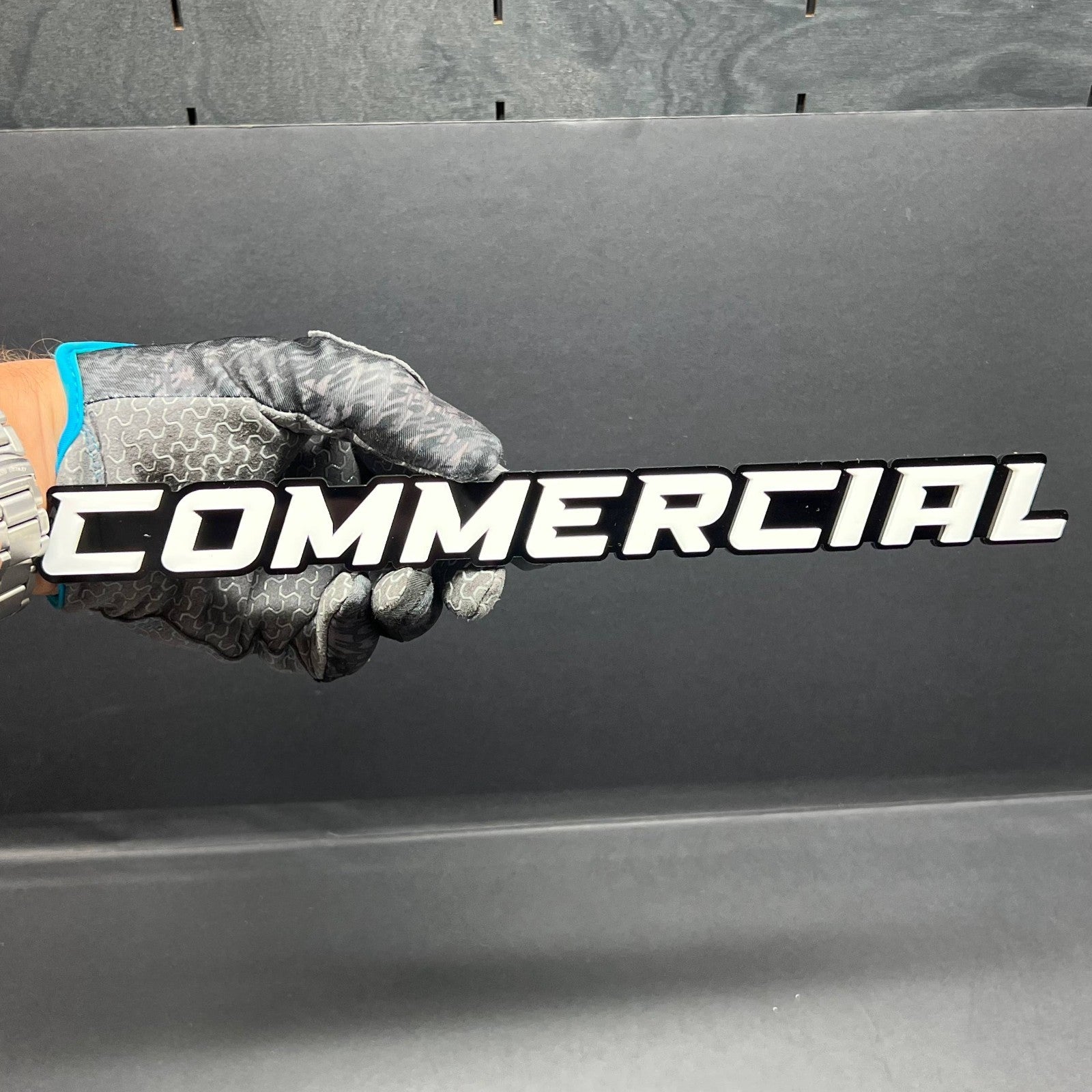 1PC COMMERCIAL Emblem – Durable 3D Multicolor Acrylic Car & Truck Badge