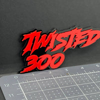 1PC Twisted 300 Emblem – 3D Multicolor Acrylic Car Badge for Fender & Tailgate