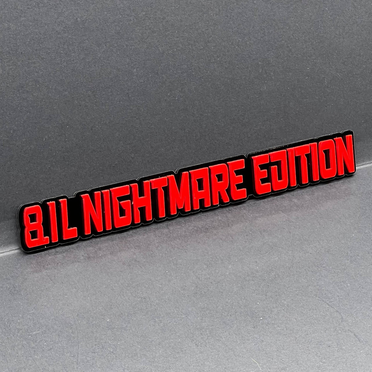 1PC 8.1L NIGHTMARE Emblem – 3D Multicolor Acrylic Fender & Trunk Badge